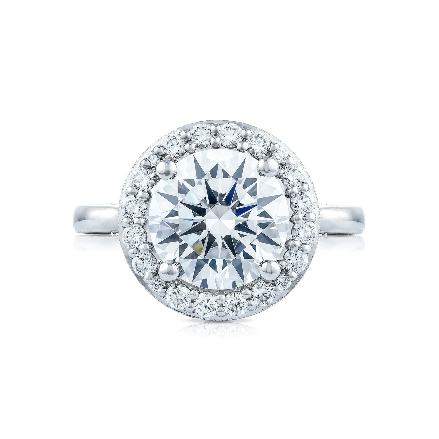Tacori Platinum RoyalT Round Diamond Engagement Ring Setting (0.68 CTW)