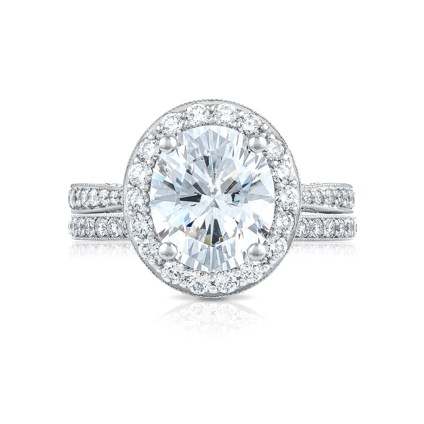 Tacori Platinum RoyalT Oval Diamond Engagement Ring Setting (0.8CTW)