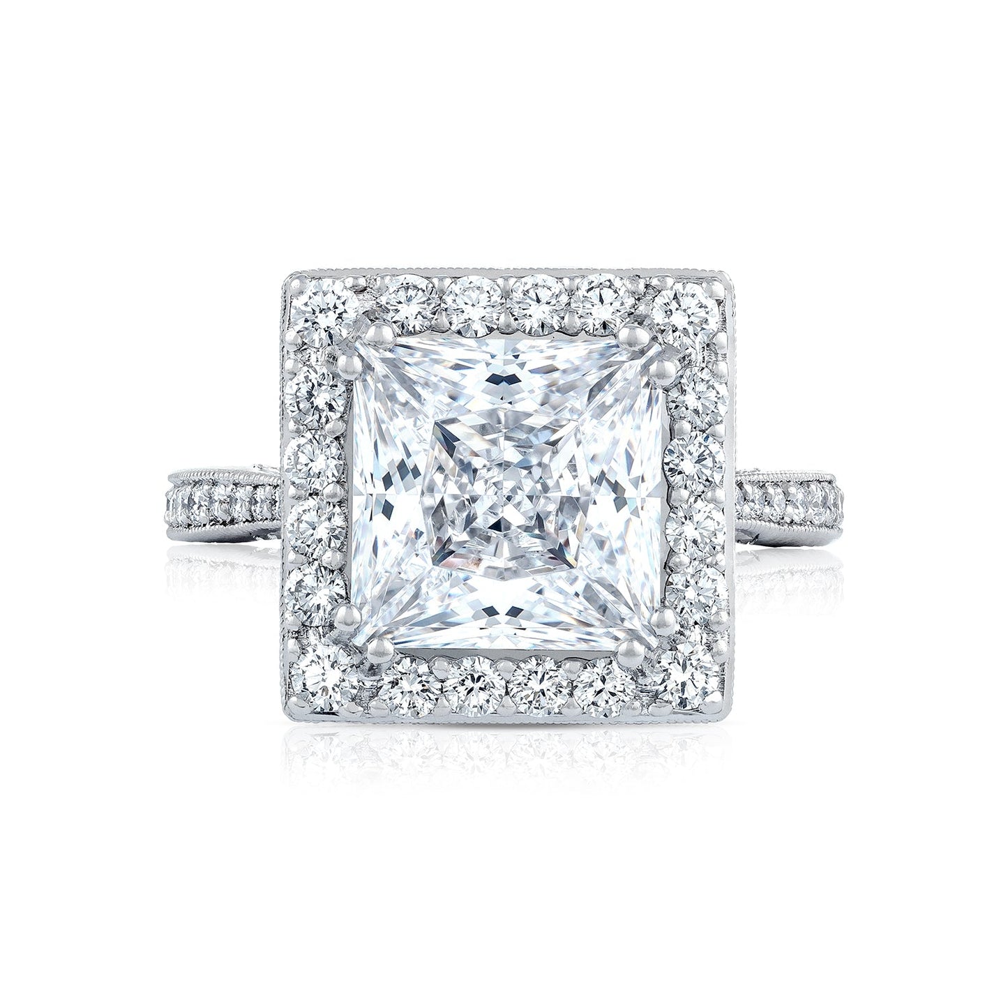 Tacori Platinum RoyalT Princess Diamond Engagement Ring Setting (1.06 CTW)