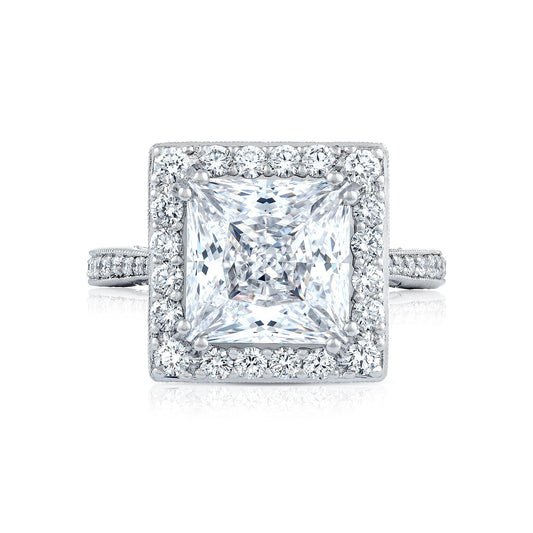 Tacori Platinum RoyalT Princess Diamond Engagement Ring Setting (1.06 CTW)