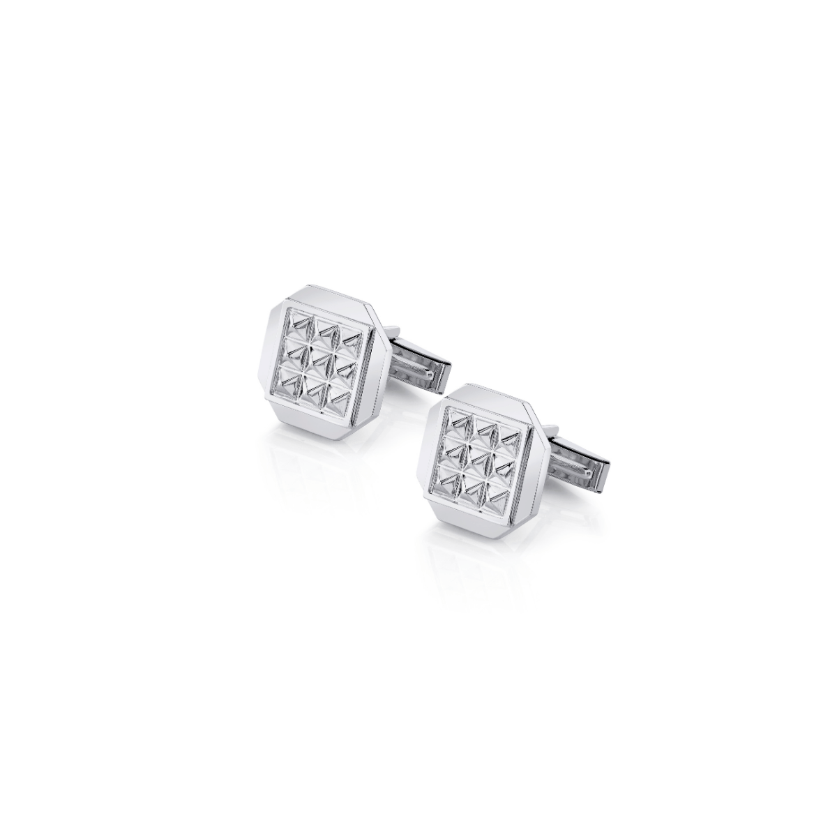 MICHAEL M Cufflinks 14K White Gold Men's Tetra Octagon Cuff Links
