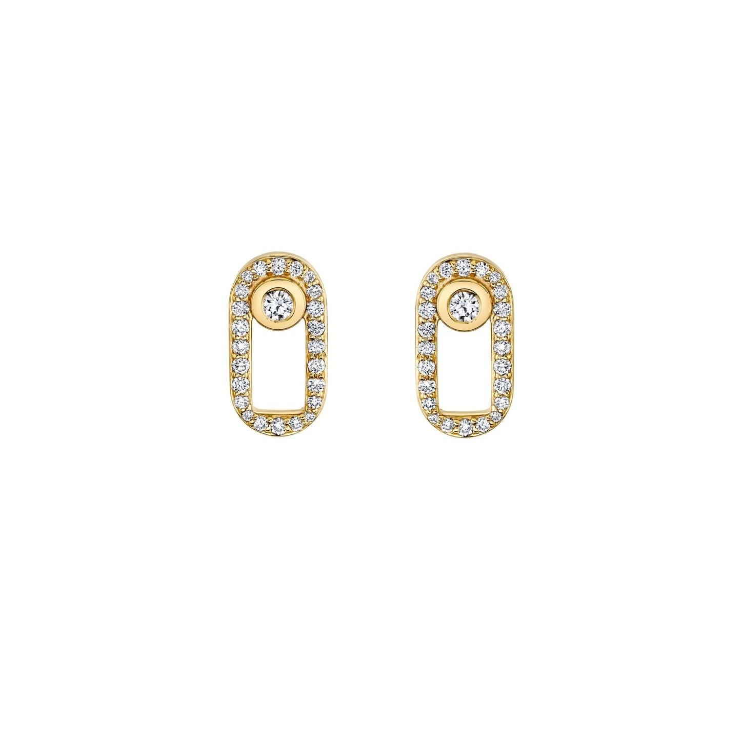 MICHAEL M Earrings 14K Yellow Gold Pave Singleton Studs ER354PV