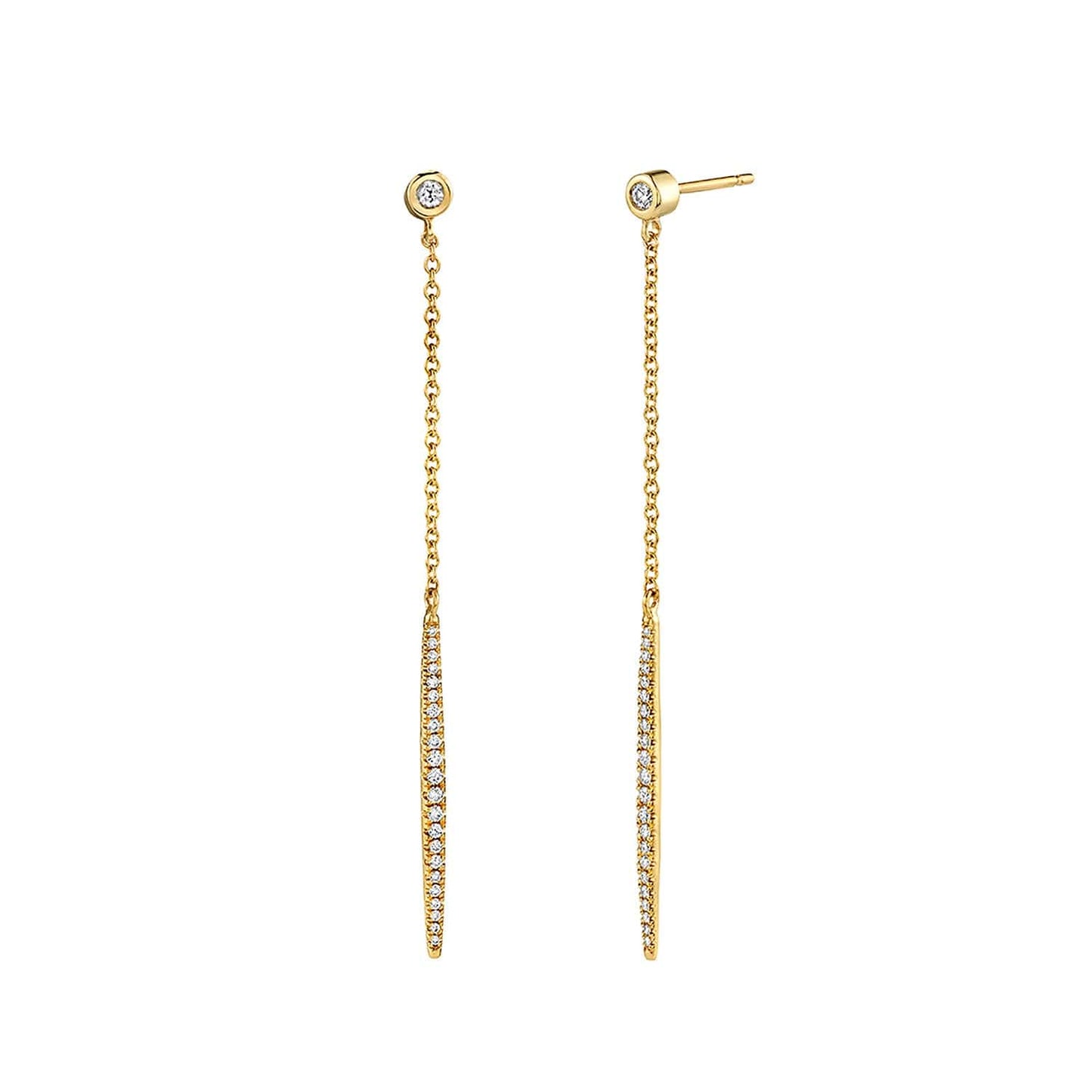 Diamond Stud Linear Earrings