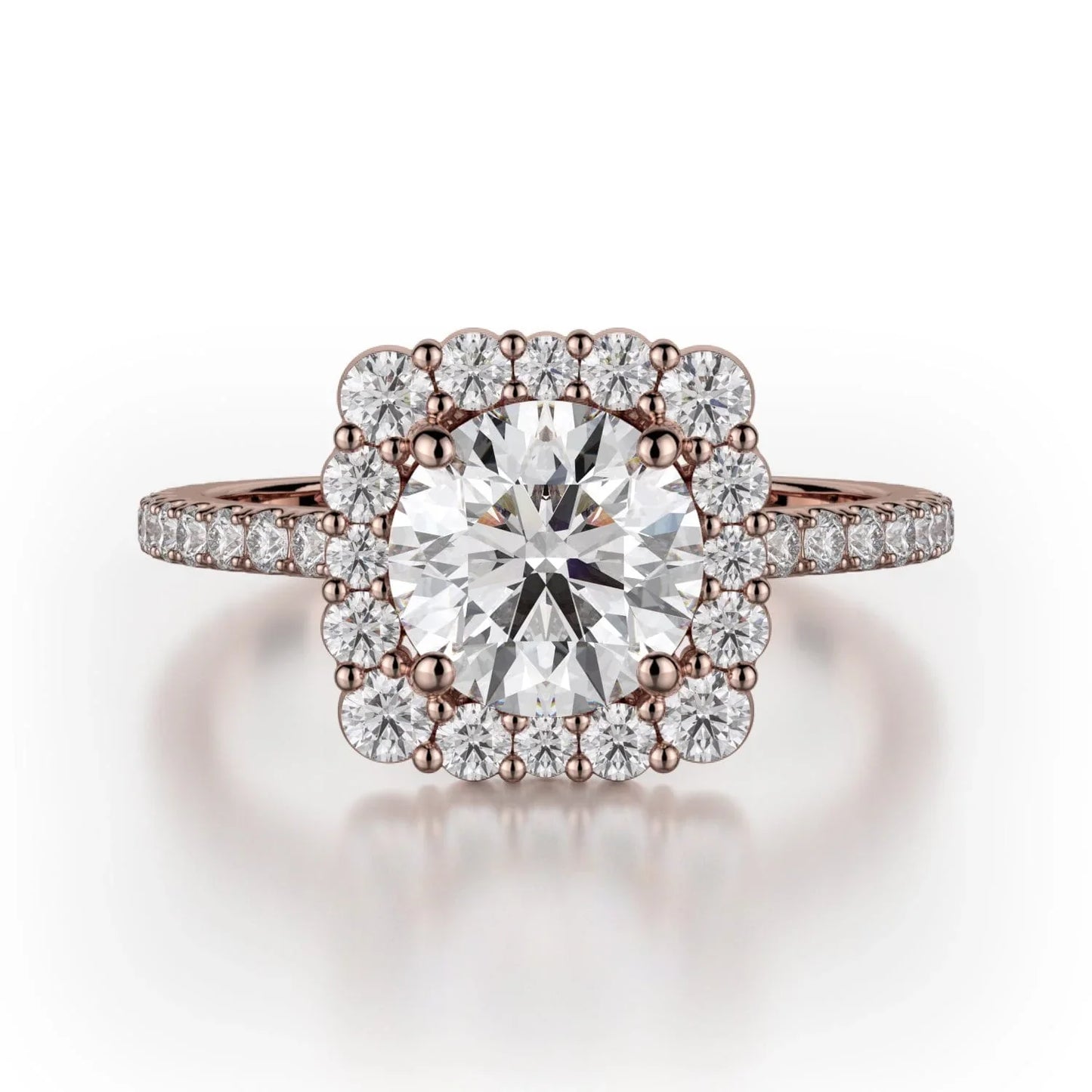 MICHAEL M Engagement Rings 18K Rose Gold Defined R784-2 R784-2RG