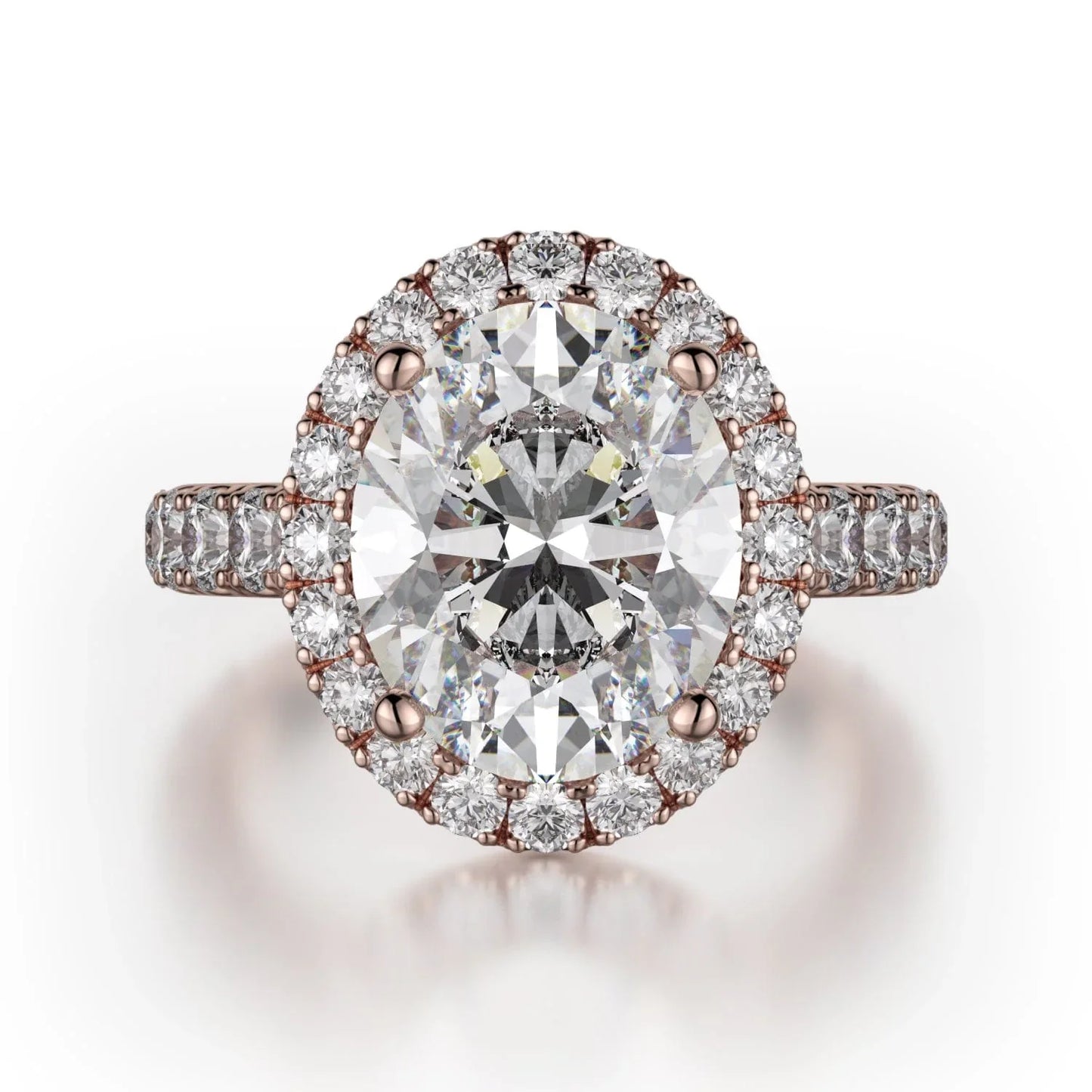 MICHAEL M Engagement Rings 18K Rose Gold Europa R320L-3-OV R320L-3-OV-RG