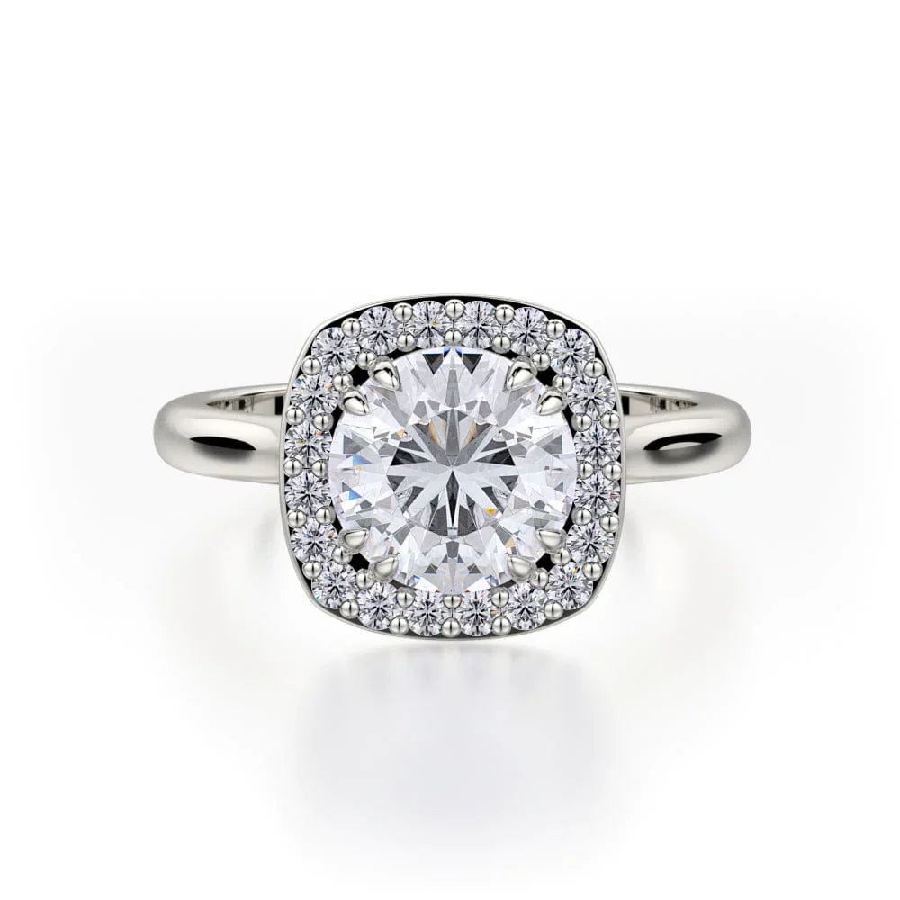 Michael M Center Stone Four Prong Round Engagement Ring