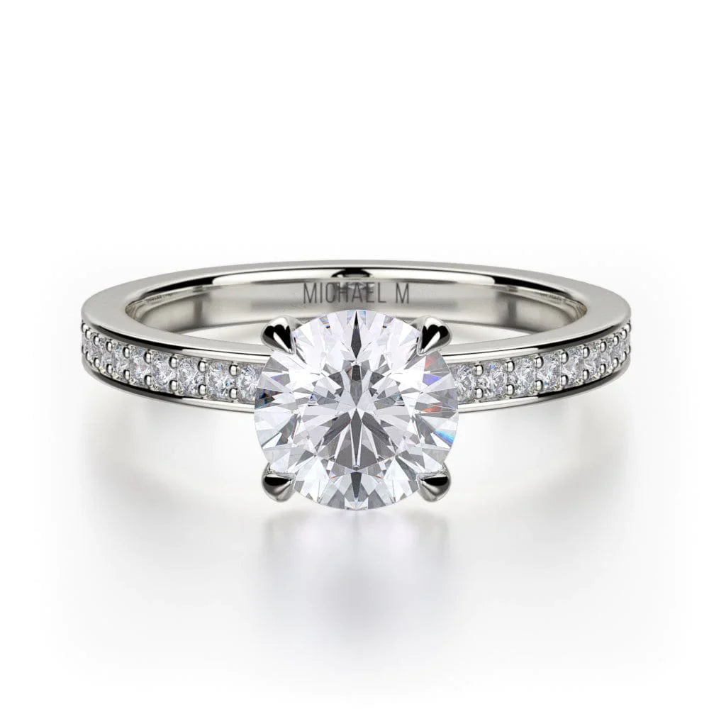 Michael M Pavé Round Engagement Ring