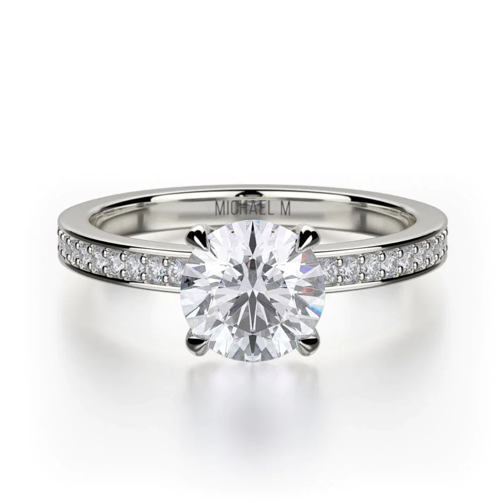 Michael M Pave Round Engagement Ring