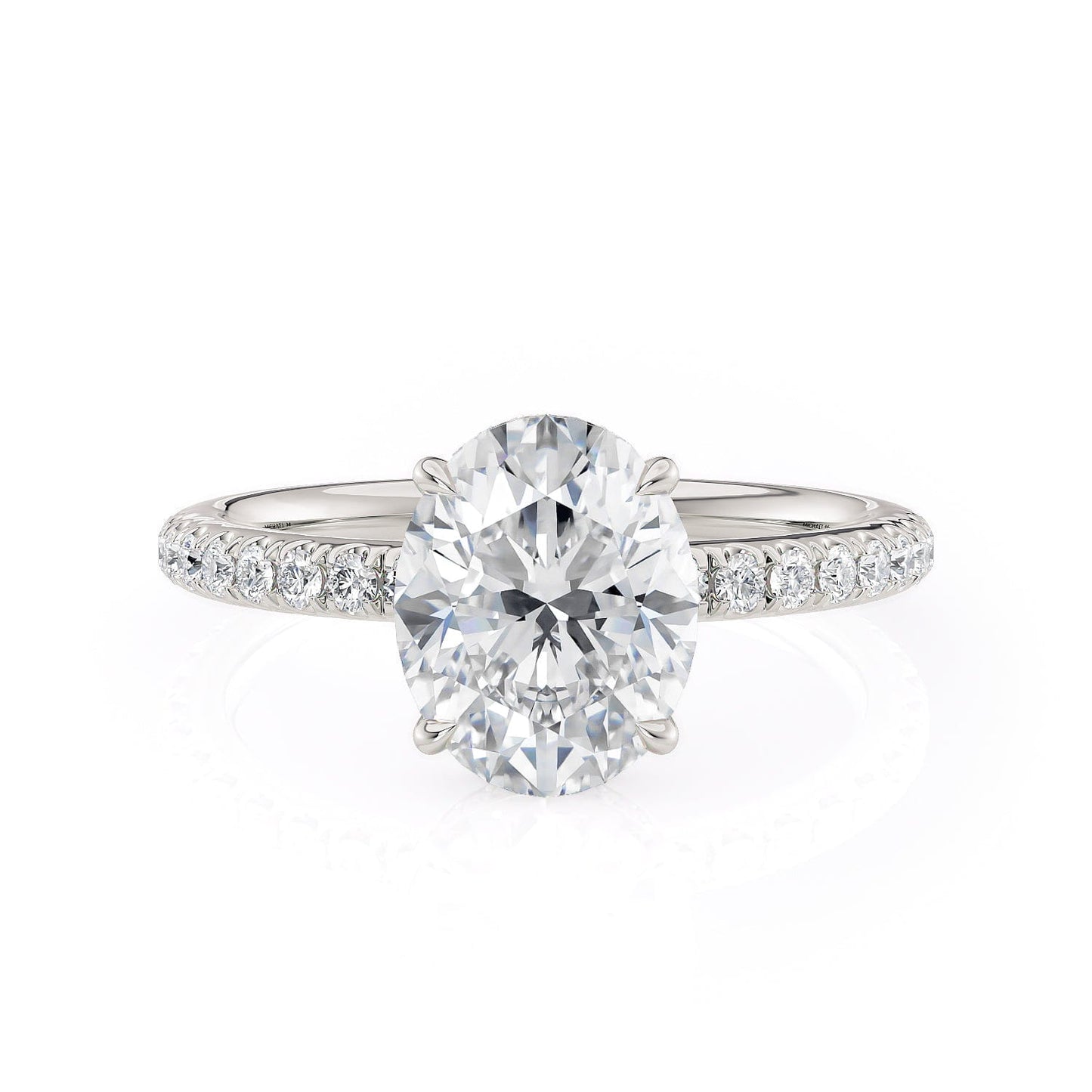 MICHAEL M Engagement Rings 18K White Gold Crown R715-2 Oval R715-2WG