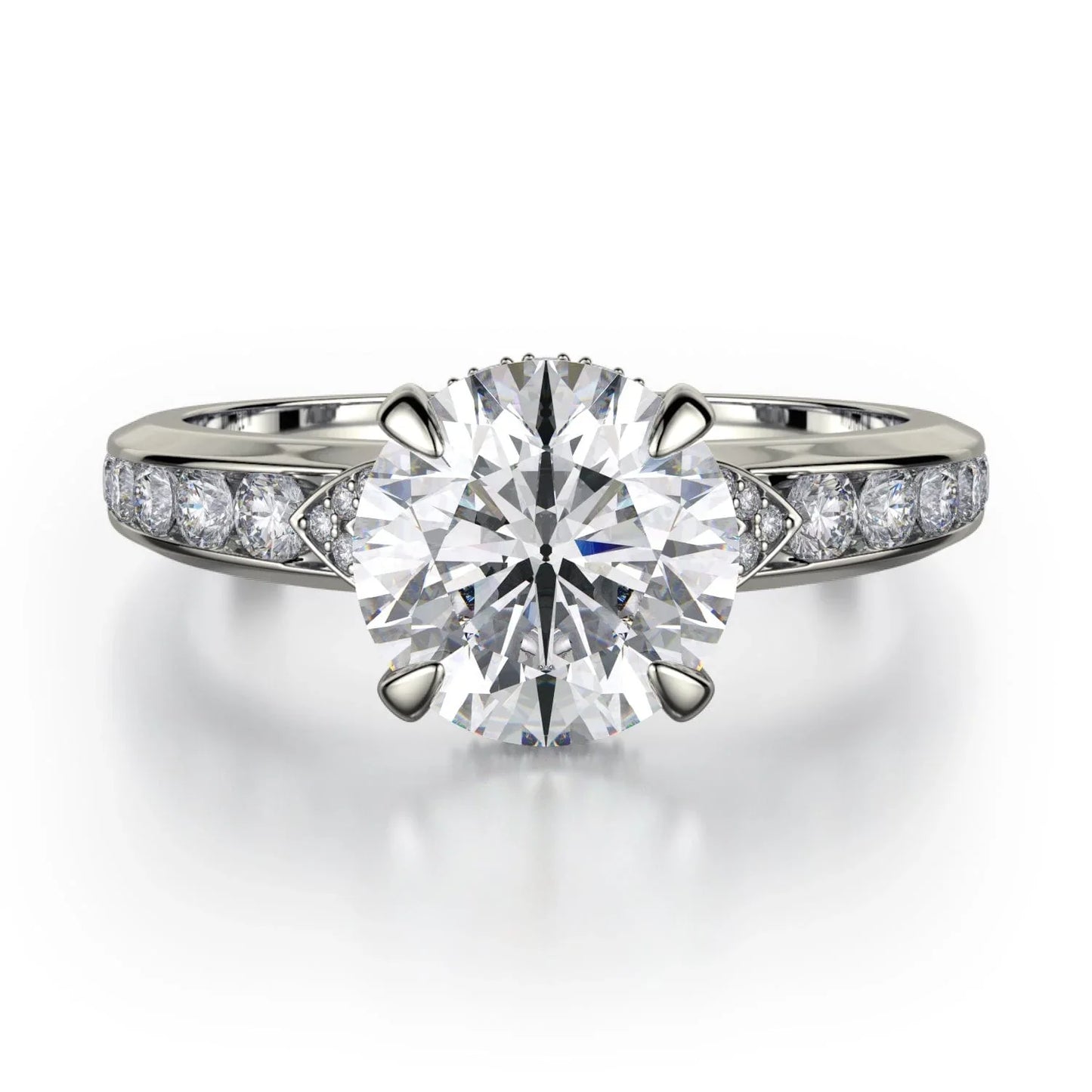 MICHAEL M Engagement Rings 18K White Gold Crown R748-2 R748-2WG