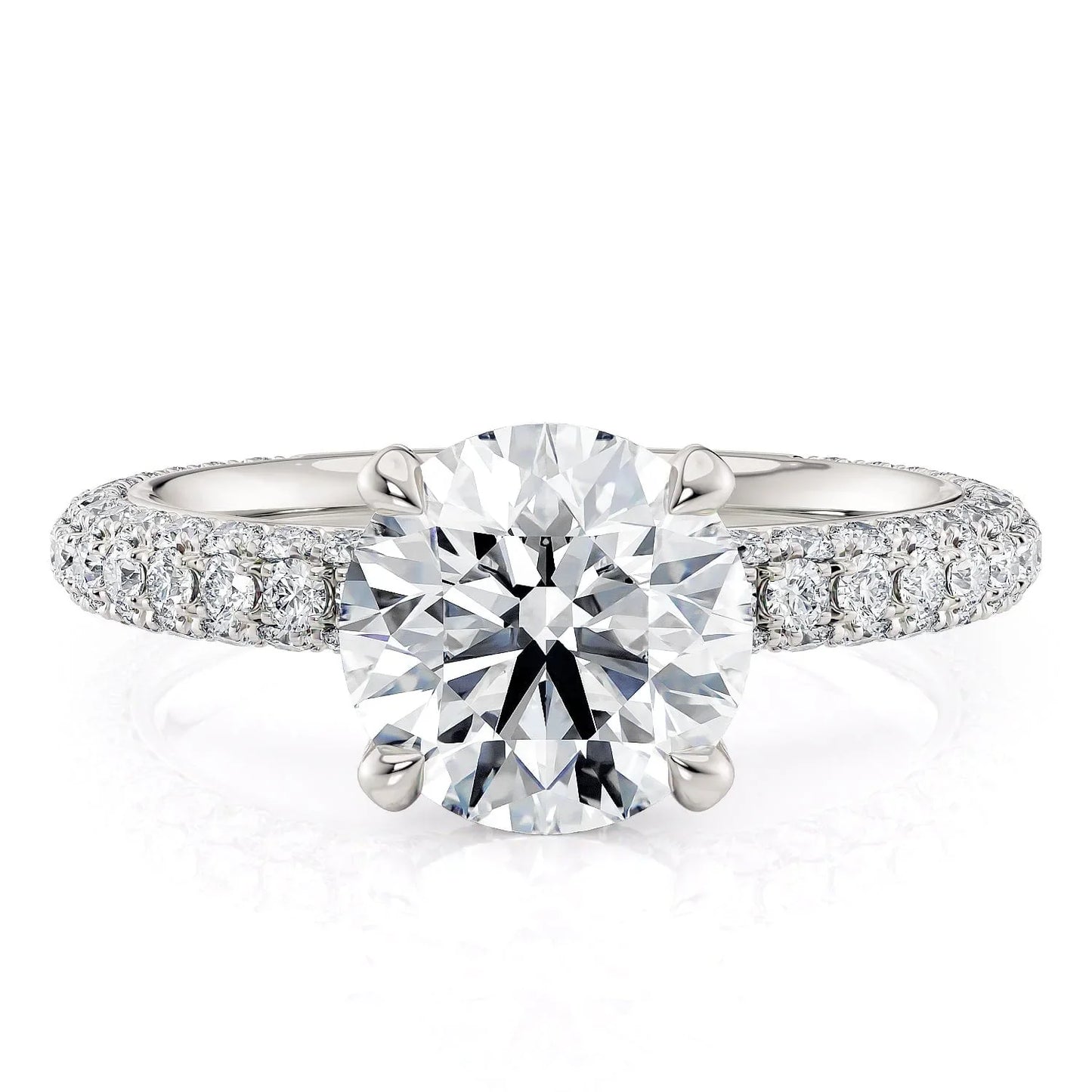 MICHAEL M Engagement Rings 18K White Gold Crown R787-2