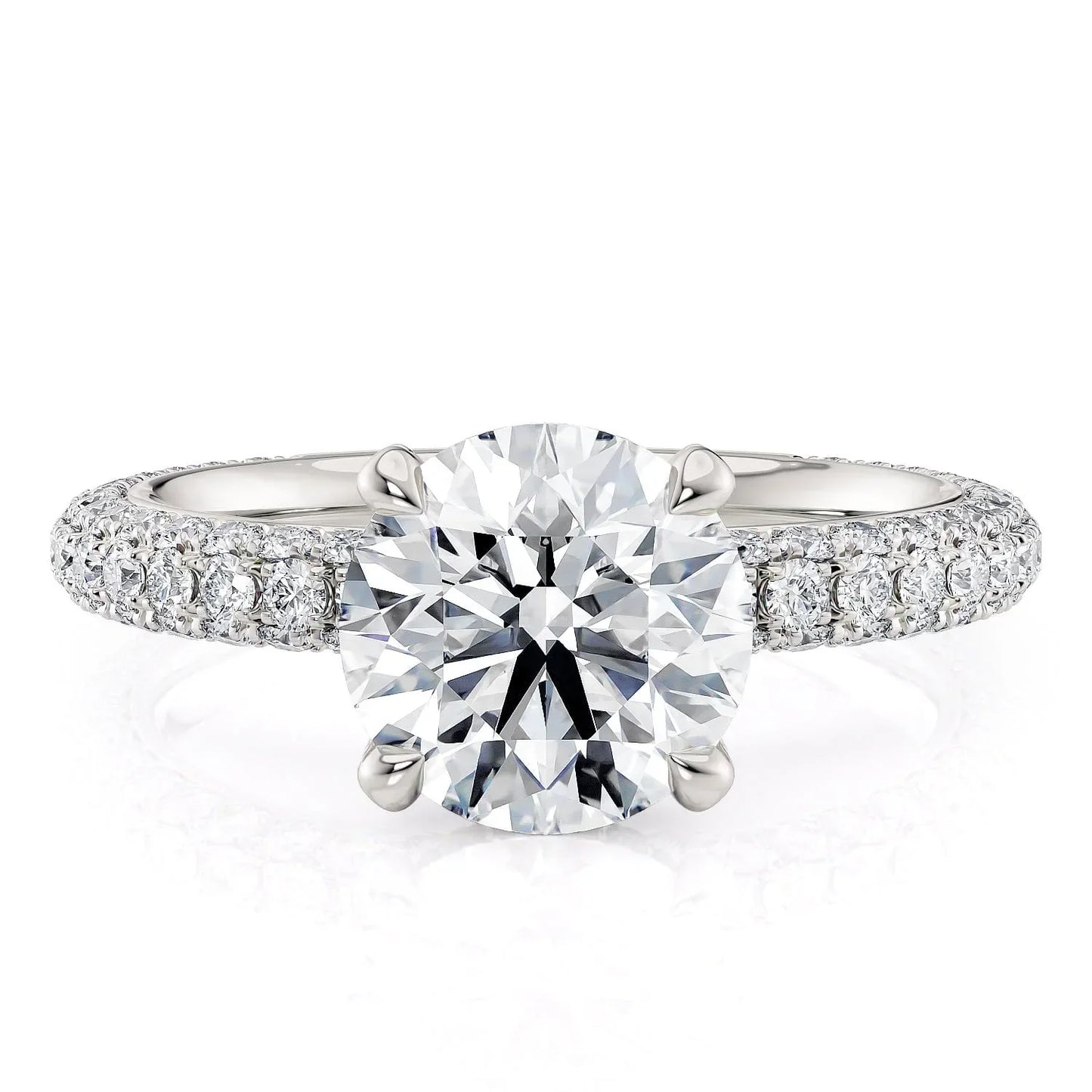 MICHAEL M Engagement Rings 18K White Gold Crown R787-2