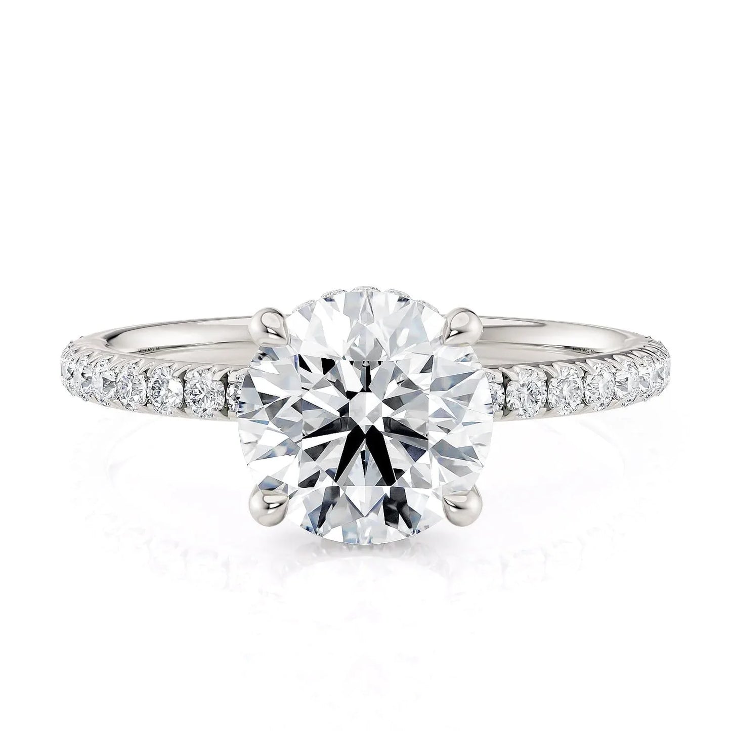 MICHAEL M Engagement Rings 18K White Gold Crown R788-1.5