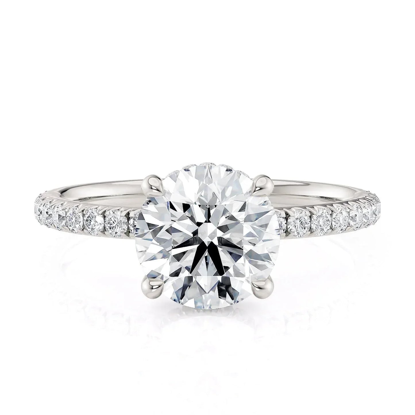 MICHAEL M Engagement Rings 18K White Gold Crown R788-1.5