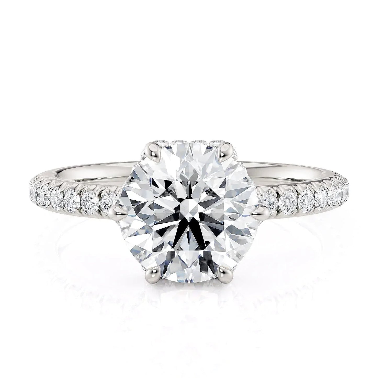 MICHAEL M Engagement Rings 18K White Gold Crown R789-2