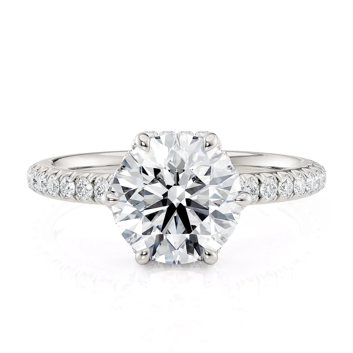 MICHAEL M Engagement Rings 18K White Gold Crown R789-2