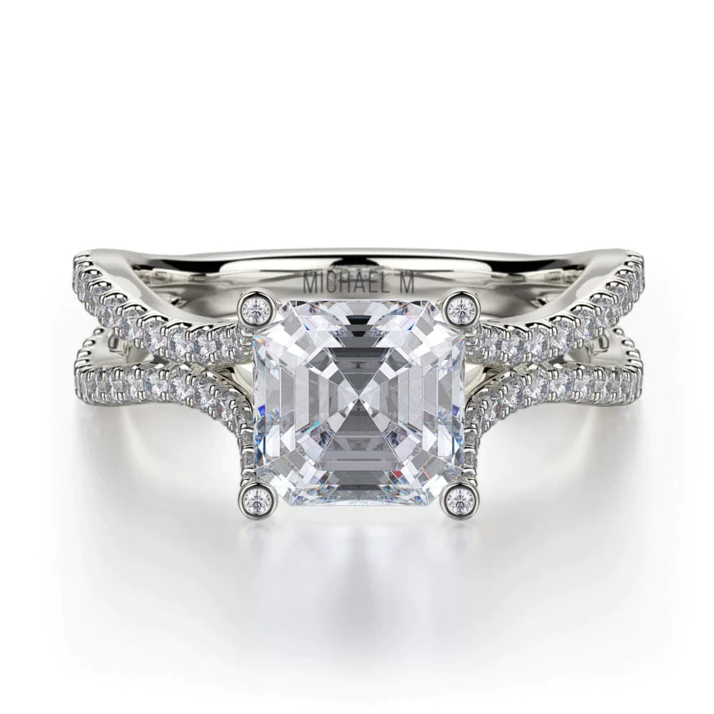 MICHAEL M Engagement Rings 18K White Gold Defined R725-2 R725-2WG