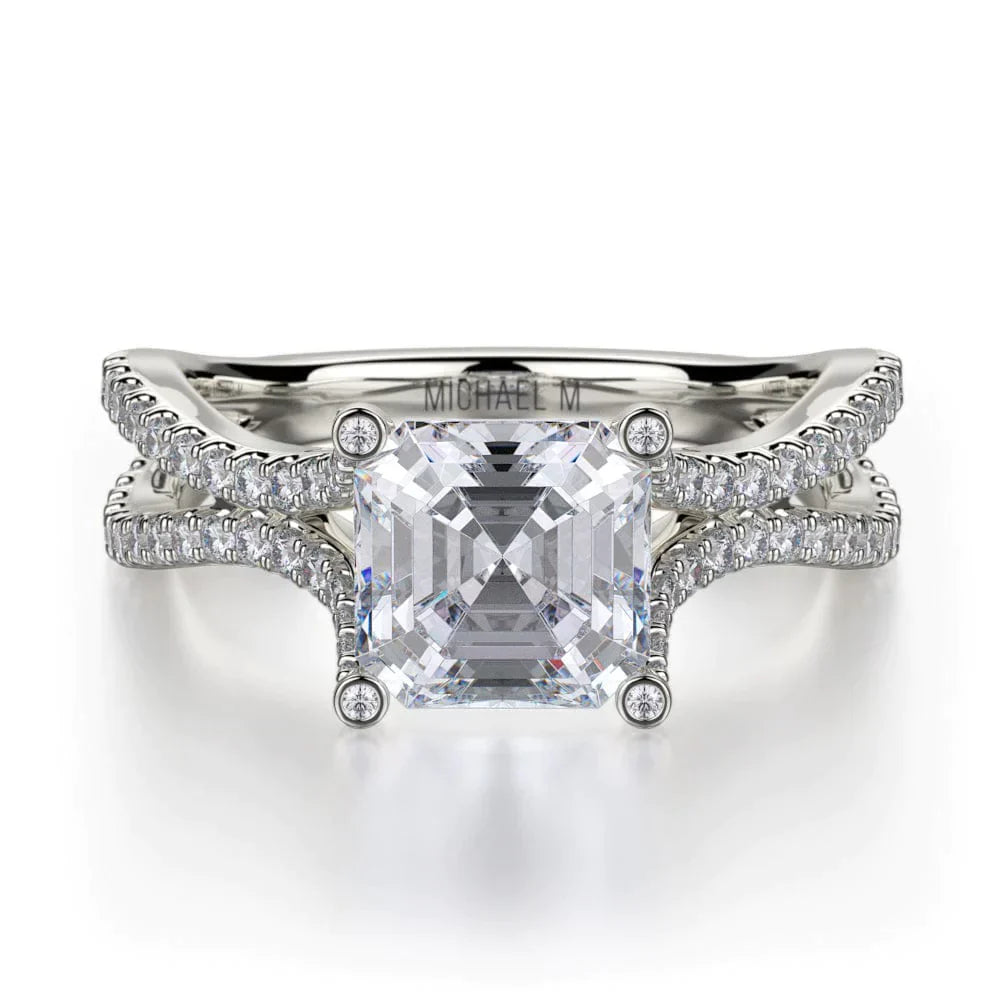 MICHAEL M Engagement Rings 18K White Gold Defined R725-2 R725-2WG