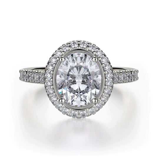 MICHAEL M Engagement Rings 18K White Gold Defined R737-2OV R737-2OVWG