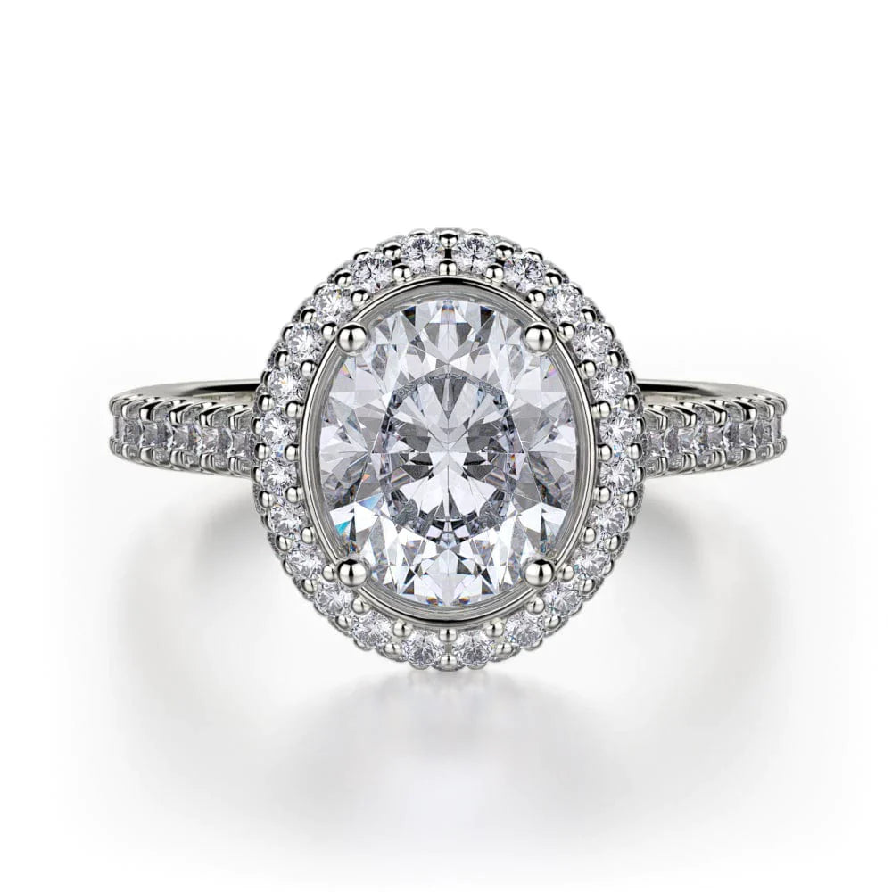 MICHAEL M Engagement Rings 18K White Gold Defined R737-2OV R737-2OVWG