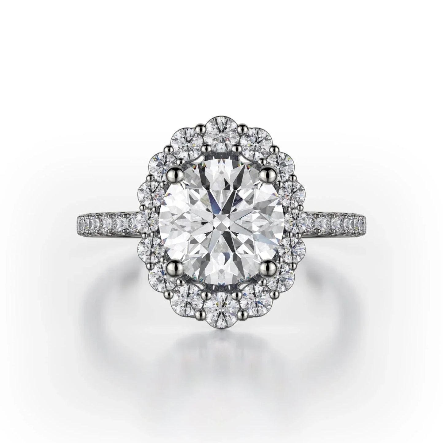 Michael M Center Stone Prong Round Engagement Ring