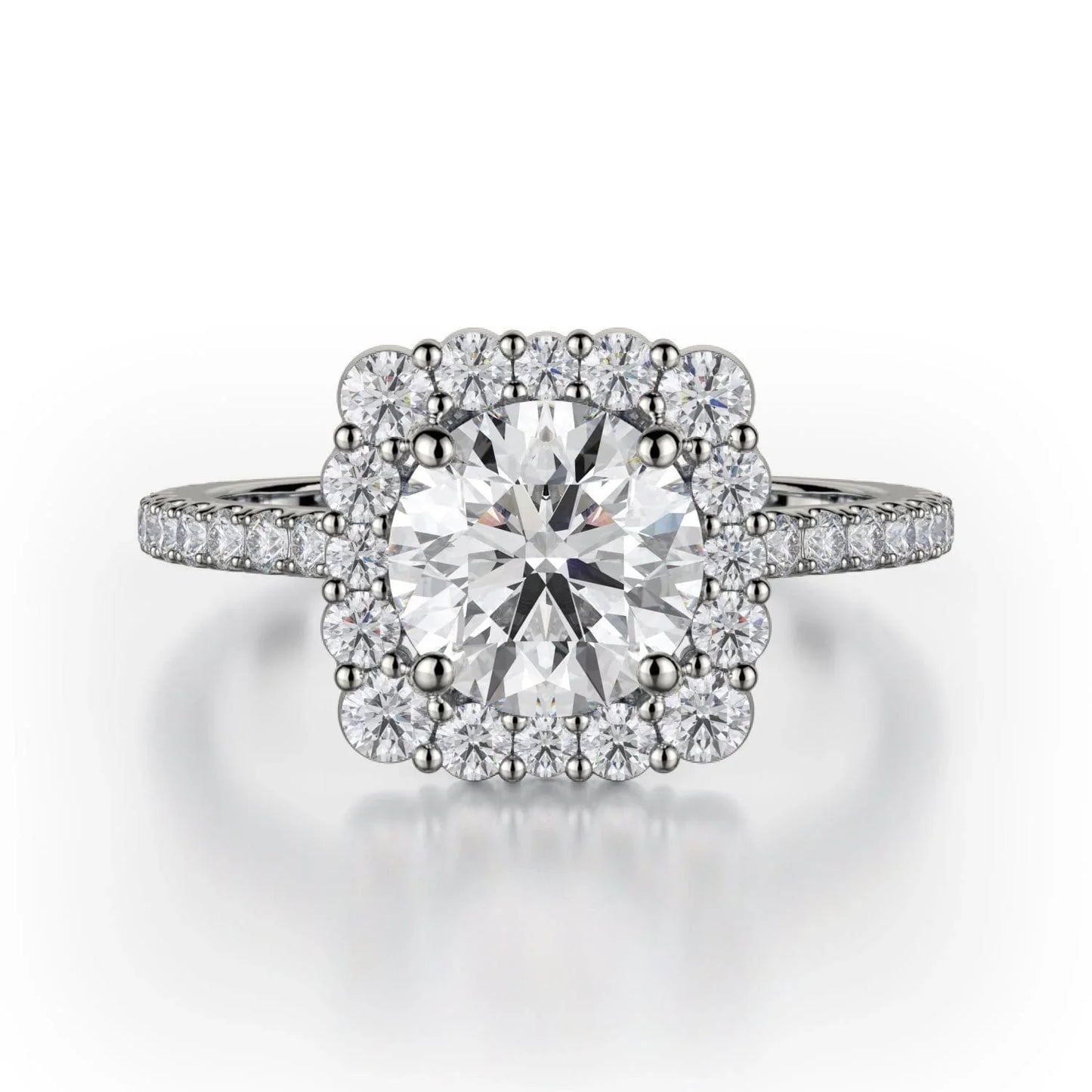 MICHAEL M Engagement Rings 18K White Gold Defined R784-2 R784-2WG