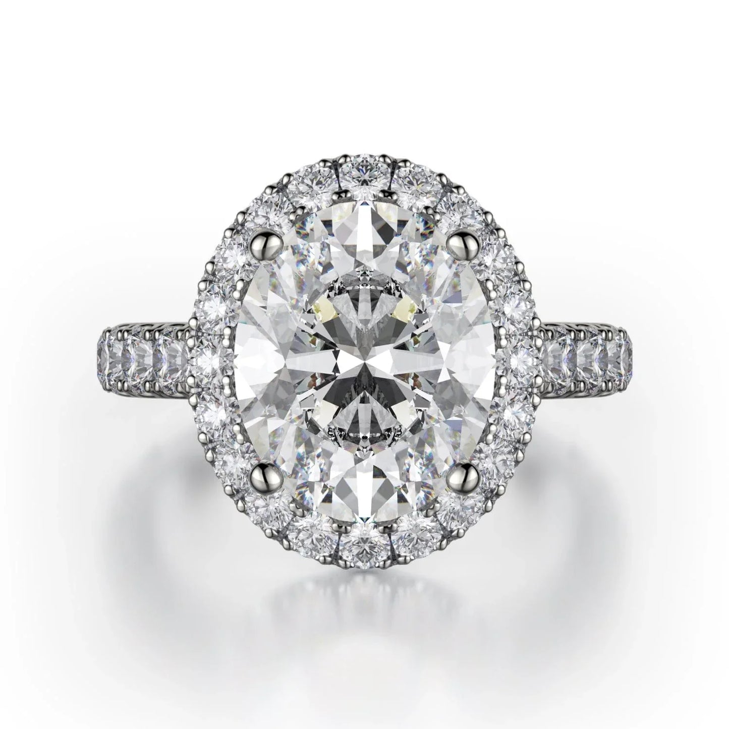 MICHAEL M Engagement Rings 18K White Gold Europa R320L-3-OV R320L-3-OV-WG