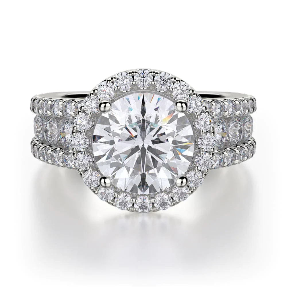 MICHAEL M Engagement Rings 18K White Gold Europa R396-2 R396-2WG