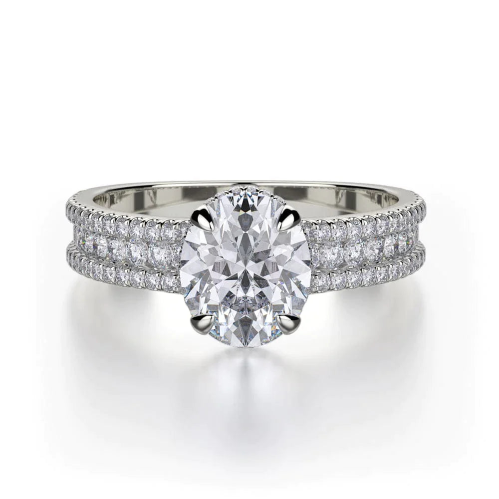 MICHAEL M Engagement Rings 18K White Gold Europa R717-2 R717-2WG