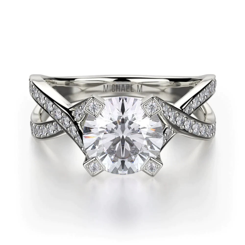 MICHAEL M Engagement Rings 18K White Gold Love R411-1 R411-1WG