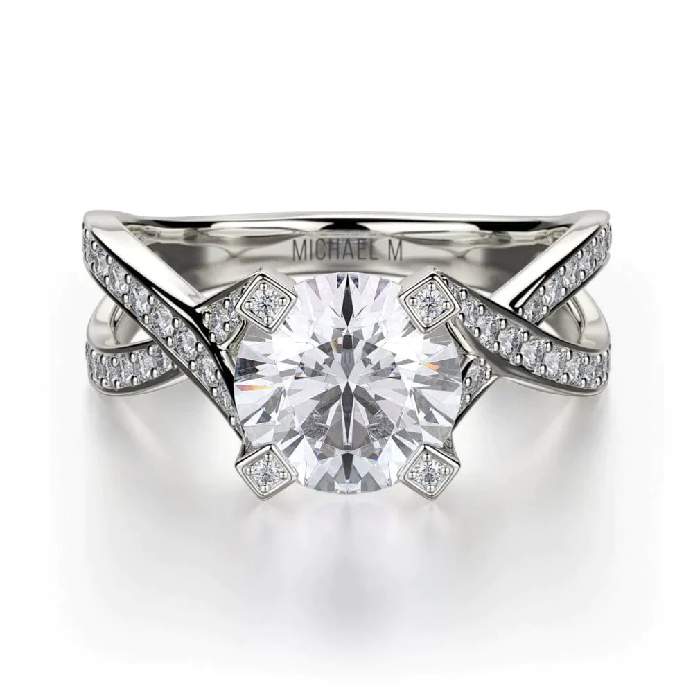 MICHAEL M Engagement Rings 18K White Gold Love R411-1 R411-1WG