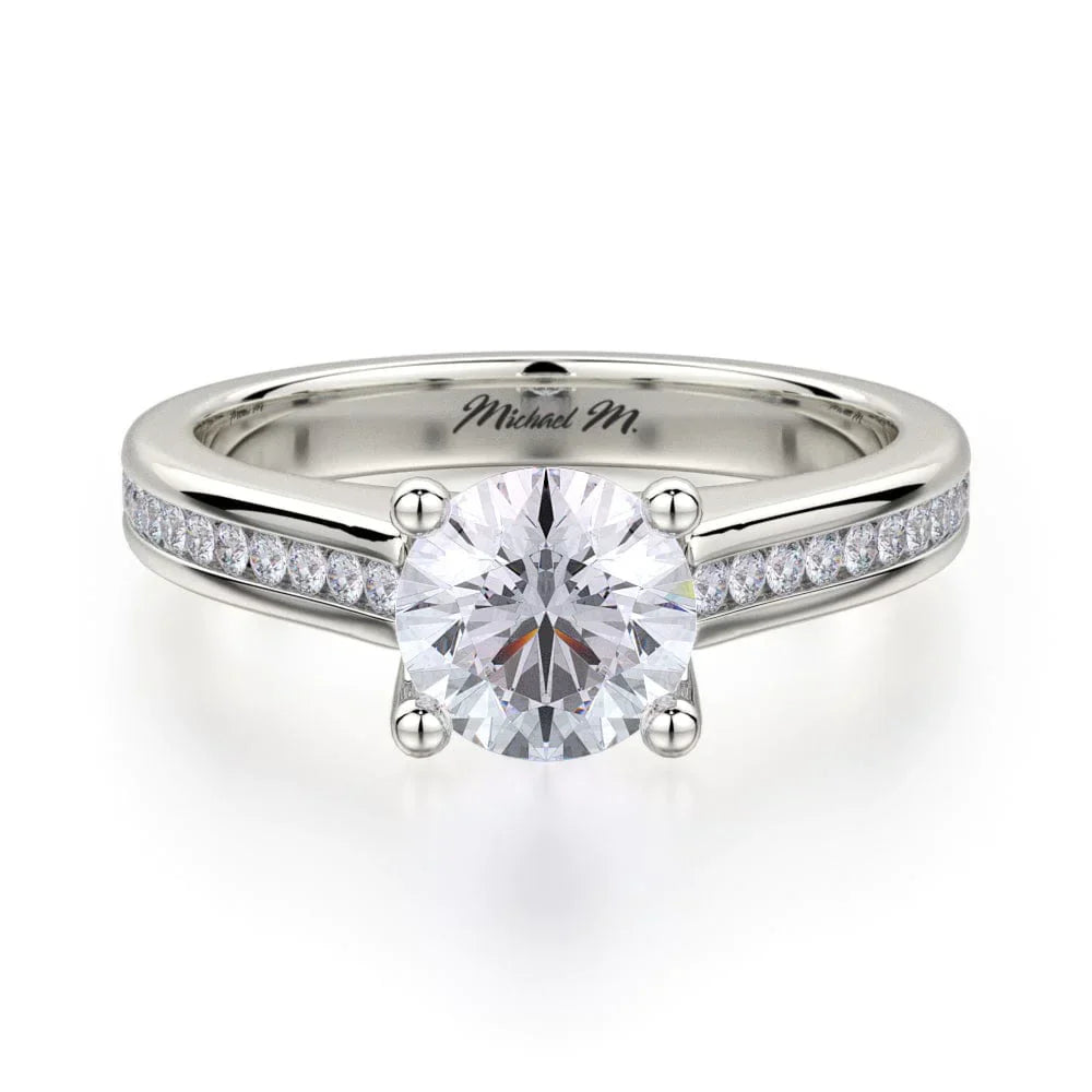 Michael M Center Stone Prong Round Engagement Ring