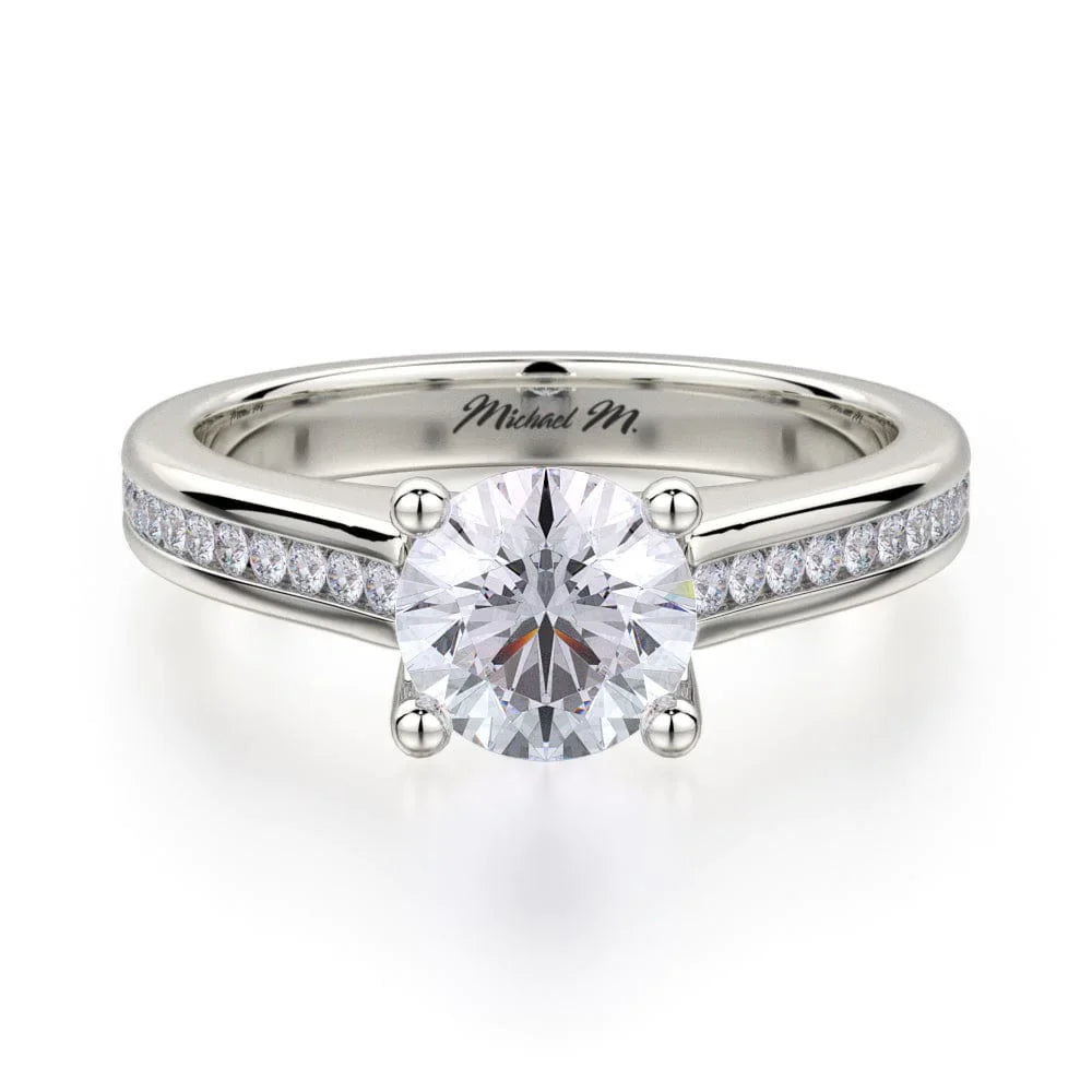 Michael M Center Stone Prong Round Engagement Ring