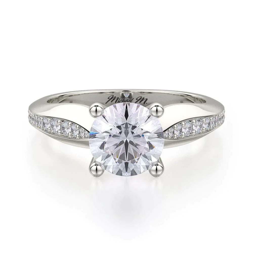 MICHAEL M Engagement Rings 18K White Gold Love R686-1 R686-1WG