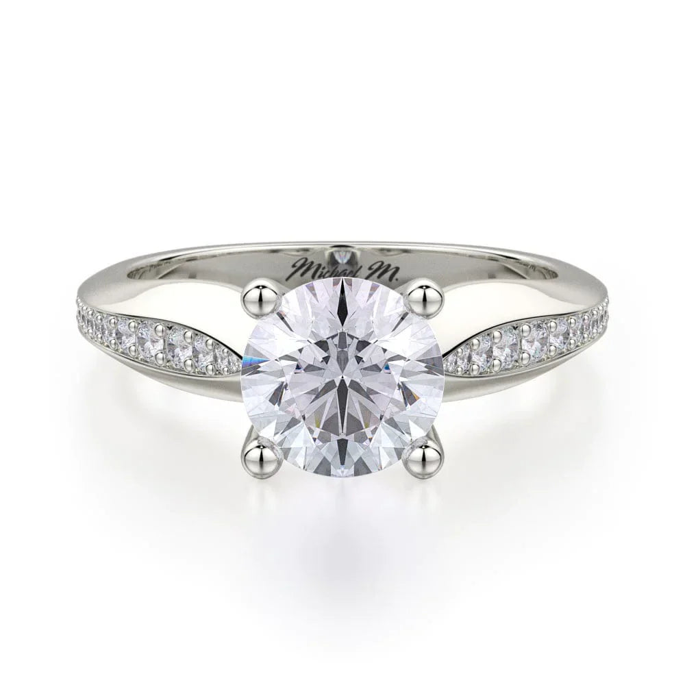 Michael M Pave Round Engagement Ring