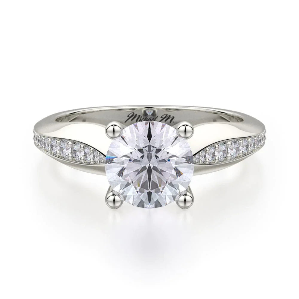 Michael M Pavé Round Engagement Ring