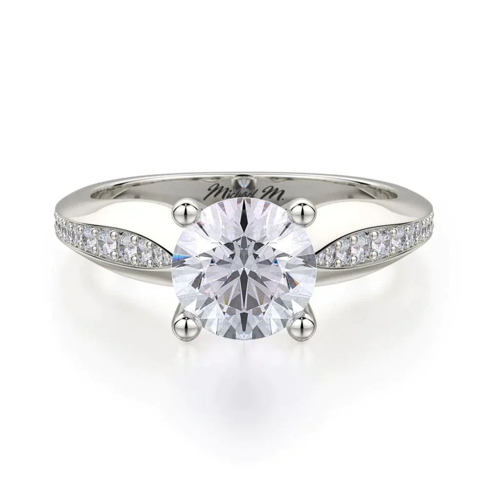 MICHAEL M Engagement Rings 18K White Gold Love R686-1 R686-1WG
