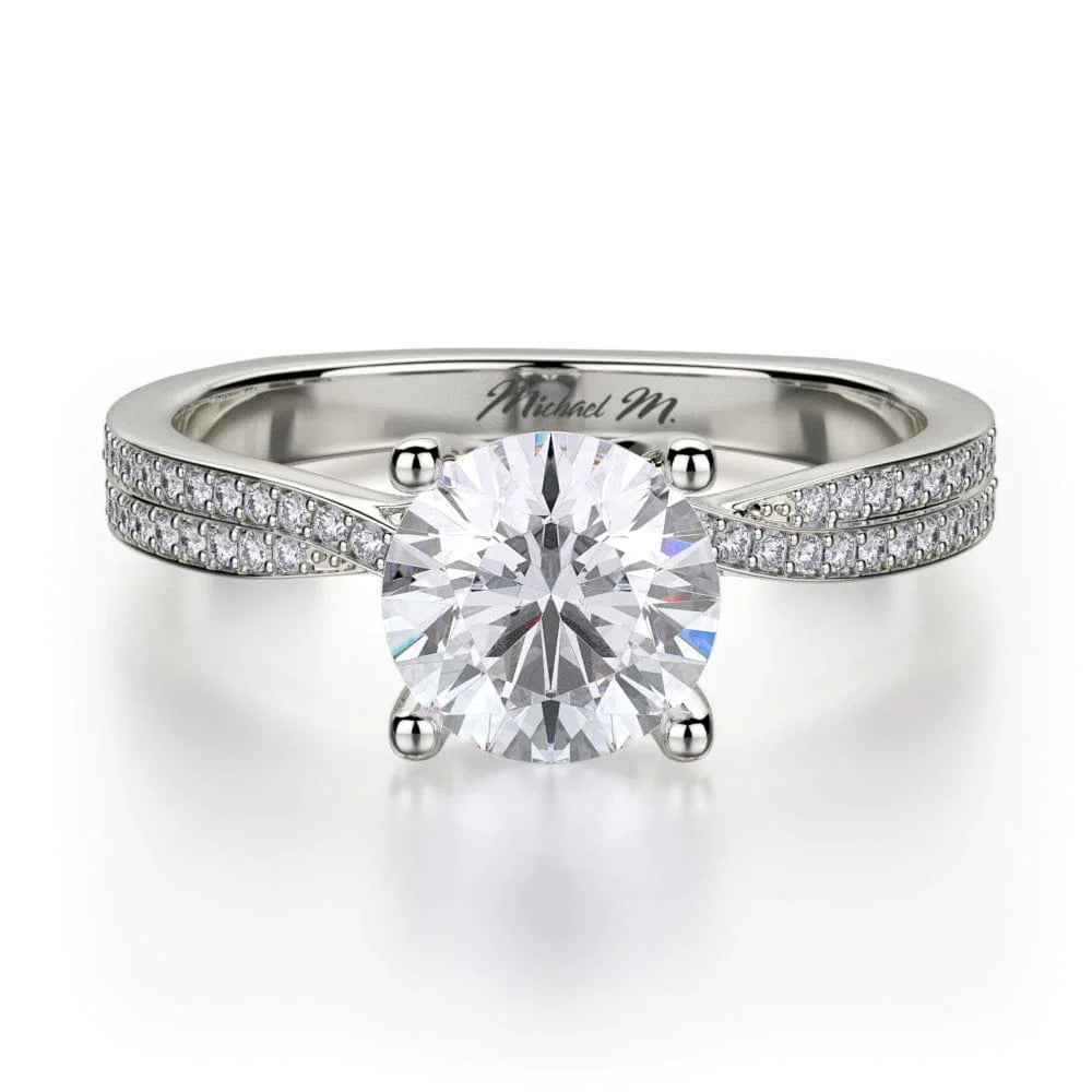 Michael M Center Stone Prong Round Engagement Ring