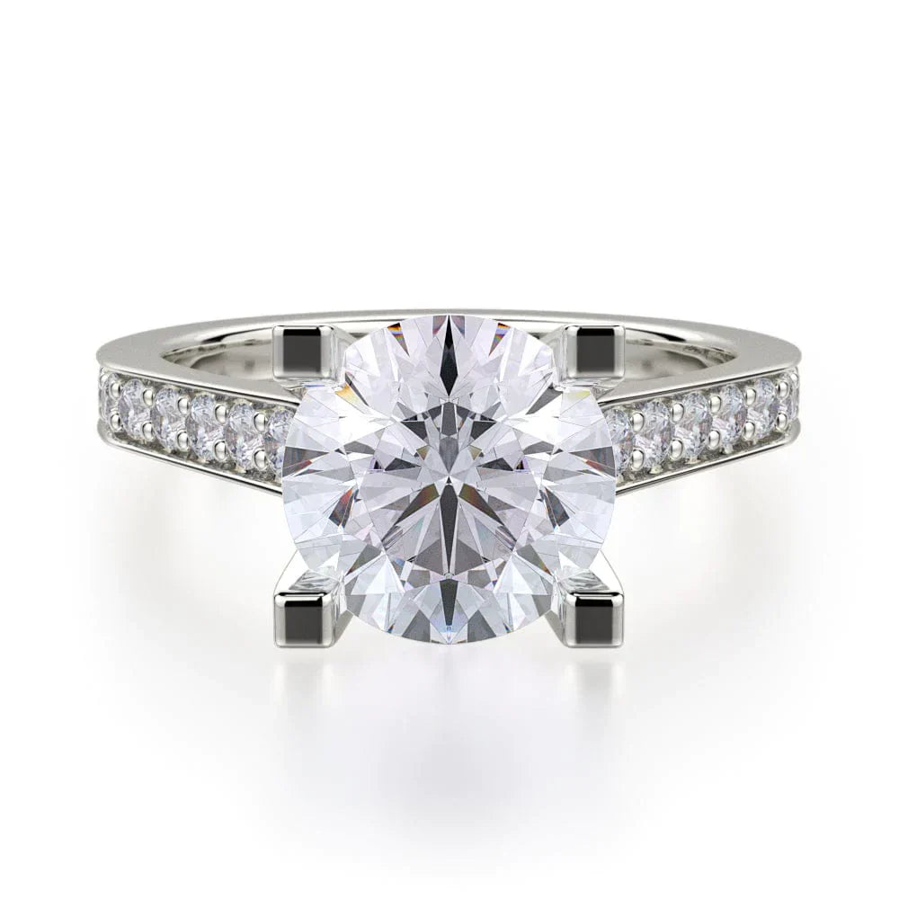 Michael M Pave Round Engagement Ring