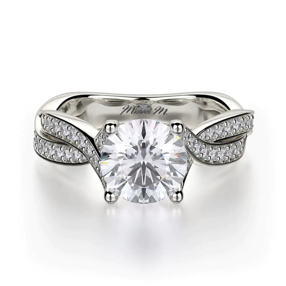MICHAEL M Engagement Rings 18K White Gold Love R709-1.25 R709-1.25WG