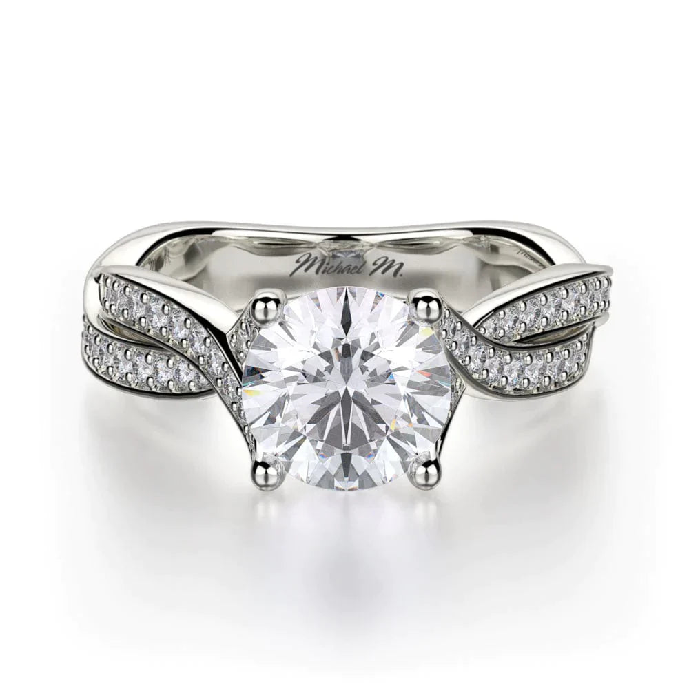 MICHAEL M Engagement Rings 18K White Gold Love R709-1.25 R709-1.25WG