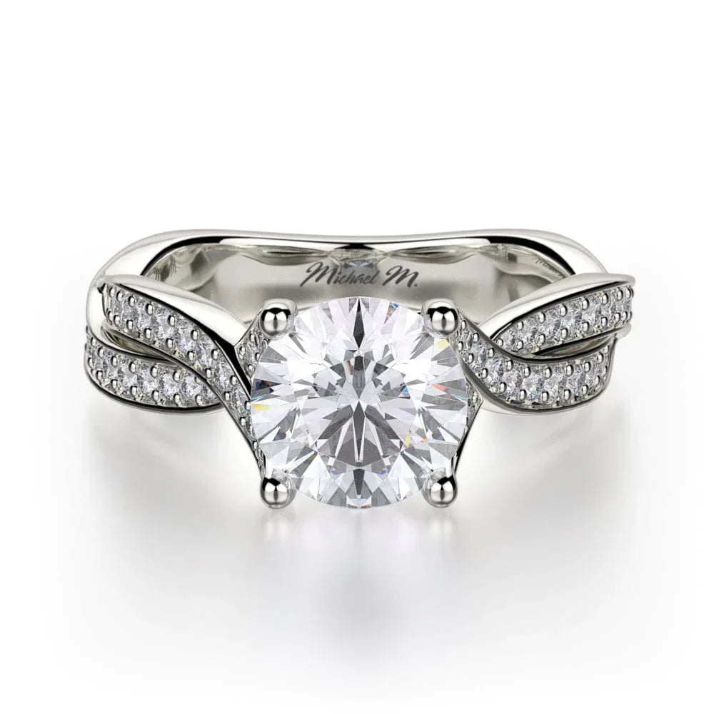 Michael M Pave Round Engagement Ring