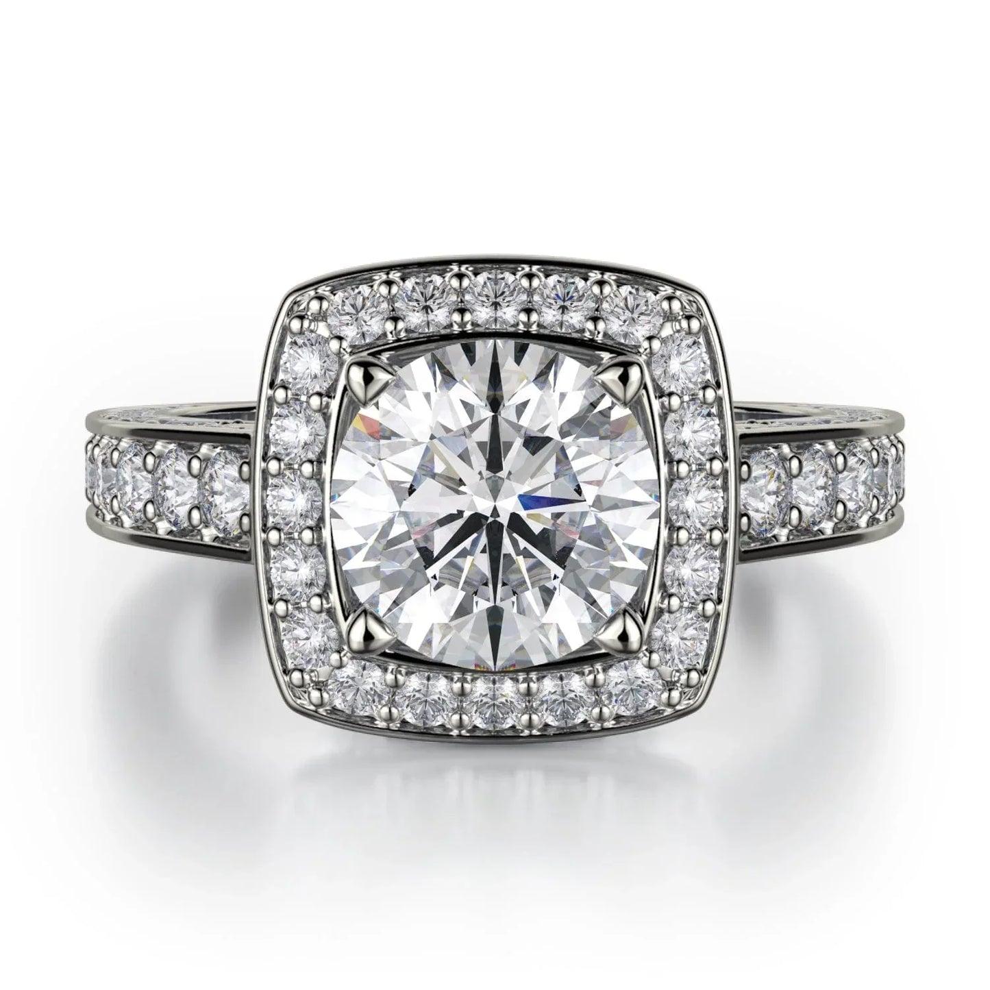 MICHAEL M Engagement Rings 18K White Gold Princess R261-2 R261-2WG