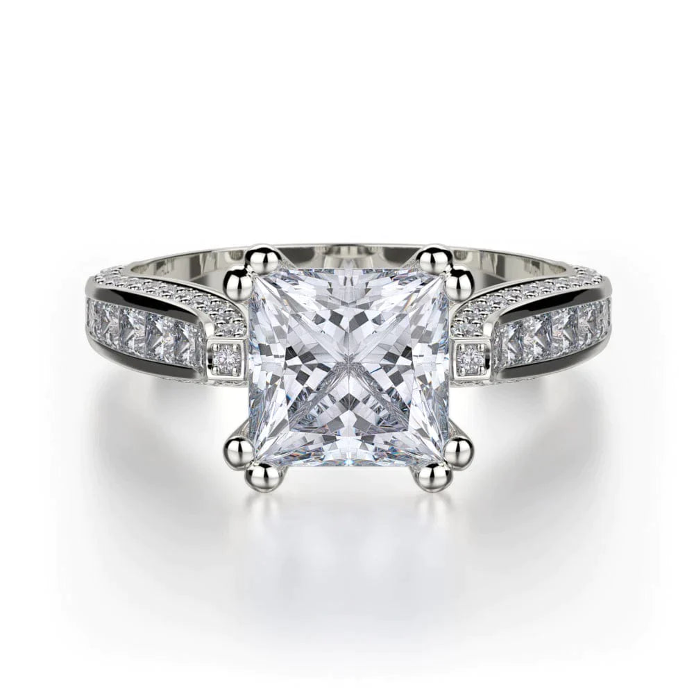 MICHAEL M Engagement Rings 18K White Gold Princess R431-2 R431-2WG