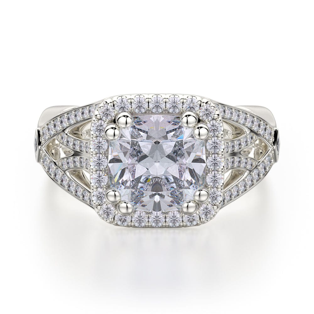 MICHAEL M Engagement Rings 18K White Gold Princess R657-2 R657-2WG