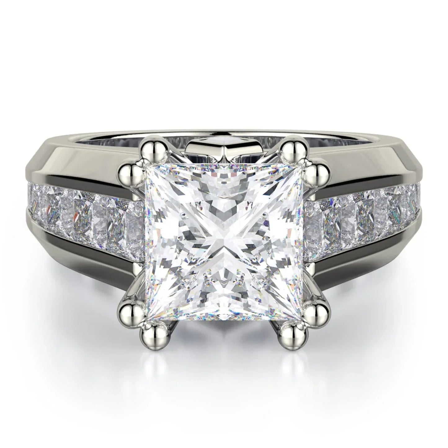 MICHAEL M Engagement Rings 18K White Gold Princess R763-2 R763-2WG