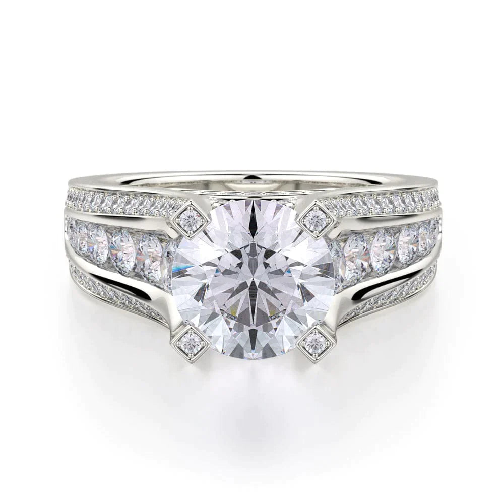 MICHAEL M Engagement Rings 18K White Gold Stella R416-2 R416-2WG