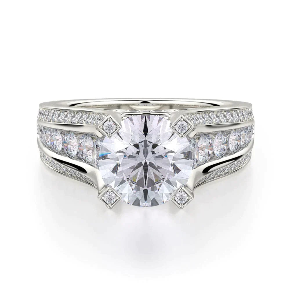 MICHAEL M Engagement Rings 18K White Gold Stella R416-2 R416-2WG