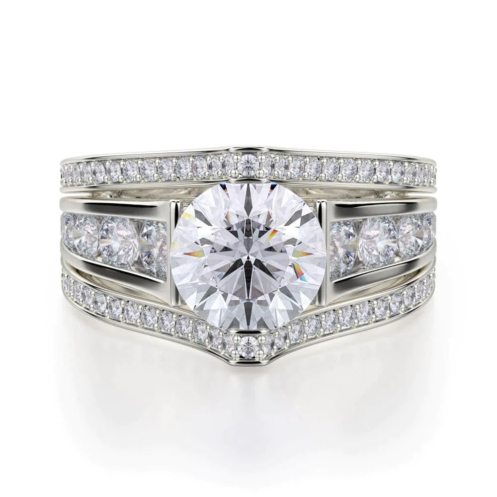 MICHAEL M Engagement Rings 18K White Gold Stella R417-2 R417-2WG