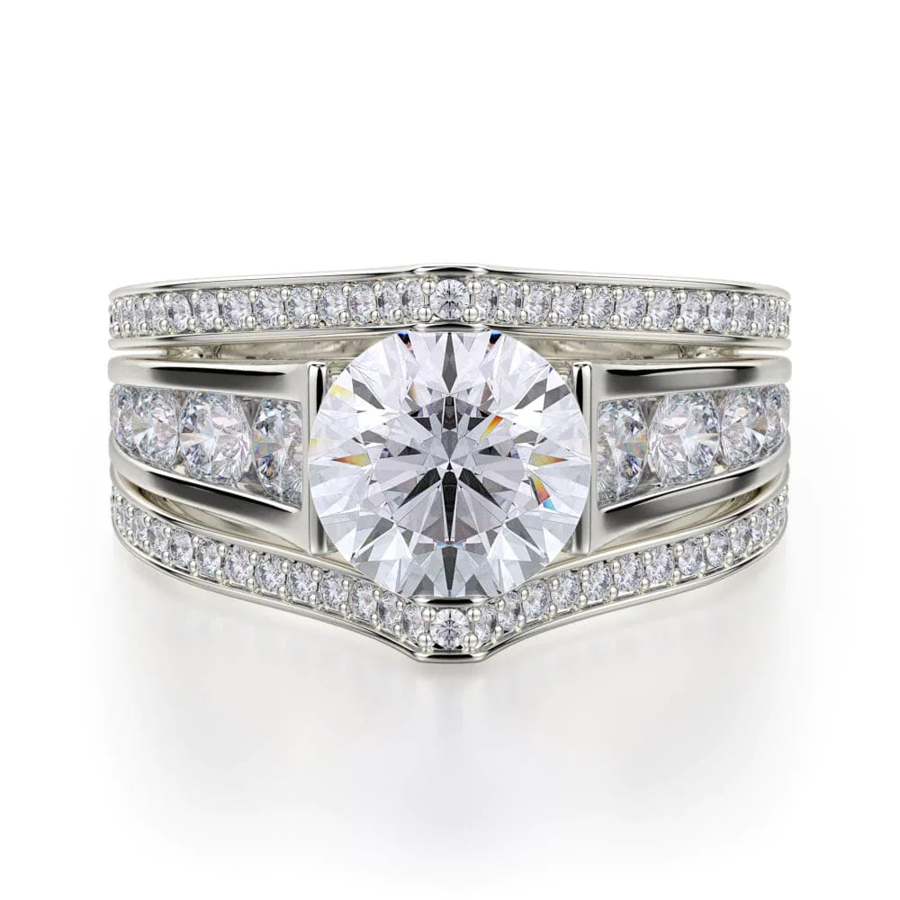 MICHAEL M Engagement Rings 18K White Gold Stella R417-2 R417-2WG